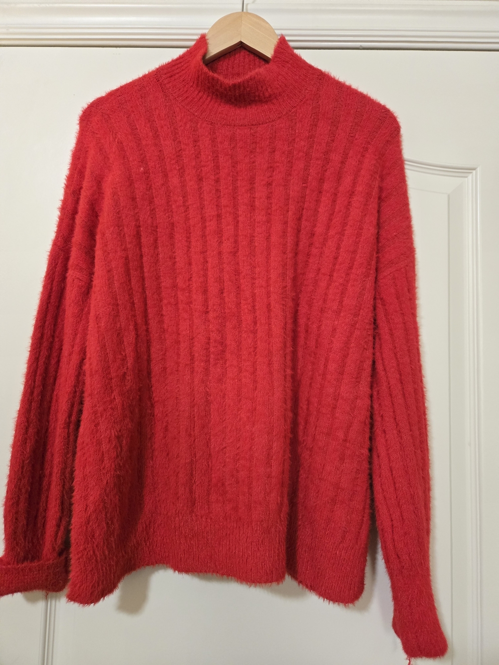 Jessica Simpson Red Ribbed Turtleneck Sweater Cozy Soft
